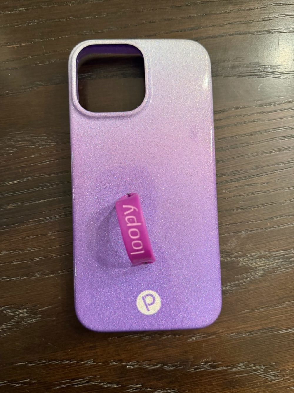 Loopy Case Purple Glitter Phone Case with Integrated Loop Grip